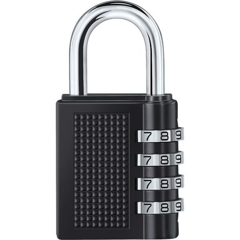 Cadenas à Combinaison 4 Chiffres - Serrure Sécurisée avec Code Personnalisable, pour Portail, Garage, Casiers, École, Gymnase, Hangar, Boîte à Outils et Rangement