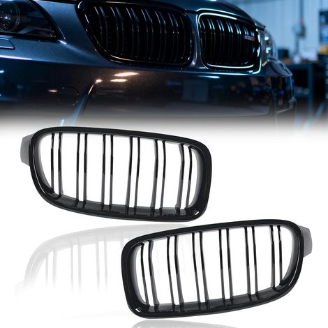 Grille de radiateur, grille de remplacement pour voiture, double barre de sport pour BMW 3er F30 F31 2012-2018, noir brillant (1/5)