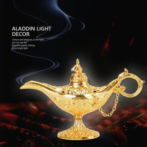 Seltene Retro-Aladdin-Wunschlampe, Wunschtopf, goldfarben, Sammlerstück (1/5)