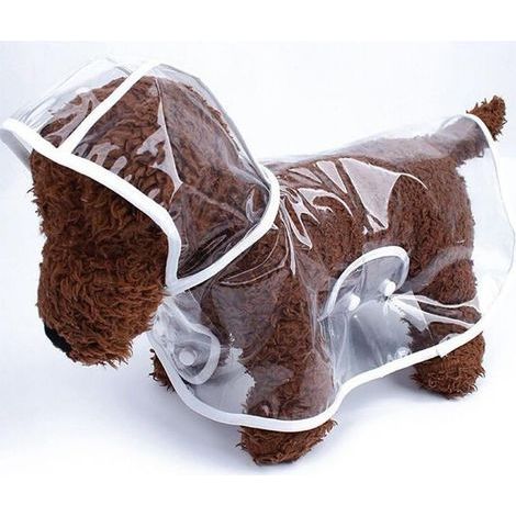 Veste de Pluie pour Chien, Manteau Imperméable avec Capuche, Réglable pour Chiens de Petite, Moyenne et Grande Taille (L: Chest 41-46cm, Longueur du Dos 35cm) (1/5)