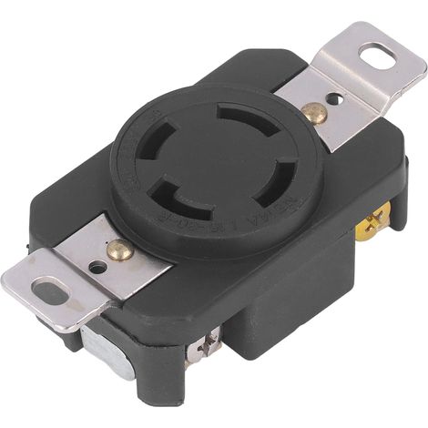 Prise industrielle encastrée verrouillable 30A 250V NEMA L15-30R, 4 trous, style américain, pour usage professionnel (1/5)