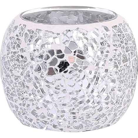 CCYKXABougeoir en Verre Argenté Décoratif pour Fête Halloween, Chandelier Délicat Décoration Maison et Fêtes, Fond Plat Stable, Usage Bougie ou Led (1/5)