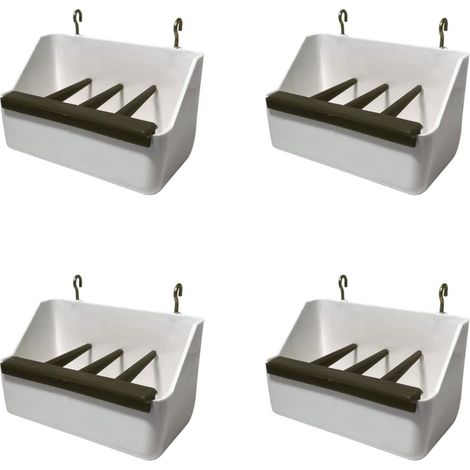 Mangiatoia Ciotola Uccelli Ganci Gabbia Bianca Set 4 pezzi (1/4)