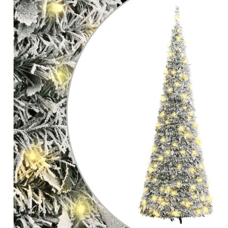 Árbol de Navidad artificial desplegable con nieve 50 LED 120 cm vidaXL