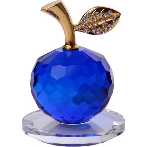 Figurine de pomme en cristal, presse-papier, ornement de décoration intérieure, objet de collection, cadeau rouge-5cm Blue (1/5)