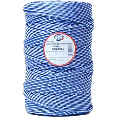 Rotolo di corda stendibiancheria intrecciata da 200 m, 5 mm, bicolore bianco/blu