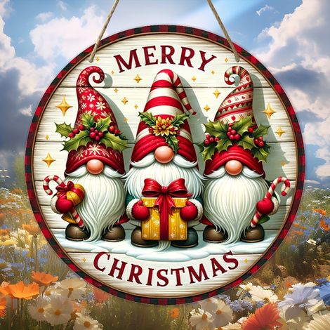 Panneau de Noël Décoration murale extérieure - Panneau en bois « Joyeux Noël », décoration de Noël pour fenêtre pour fenêtre, panneau de Noël (1/5)