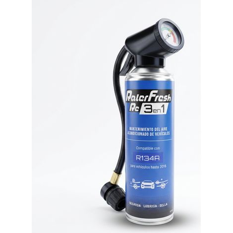 Gas Refrigerante Ralerfresh RC 3en1 500ml para sistemas con R134A con Manómetro