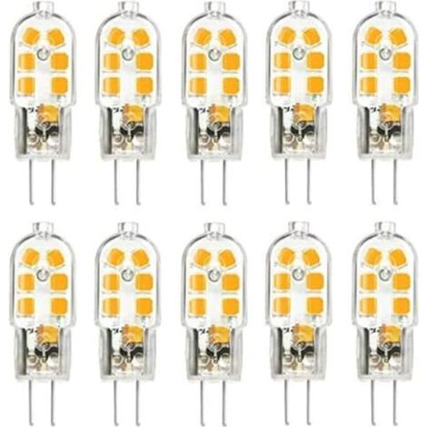 10 Pack Ampoule LED G4 1W économie d'énergie G4 LED 360° Angle de faisceau AC/DC 12V 250LM Blanc Chaud 3000K Chambre Salon Cuisine Cuisine Jardin (1/5)
