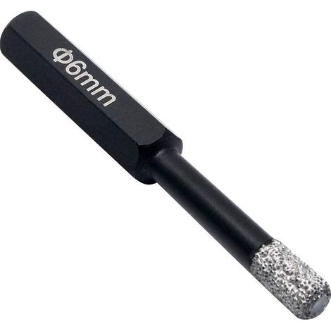 Scie cloche diamantée de 6 mm à la cire - Pour porcelaine, verre, céramique (1/4)