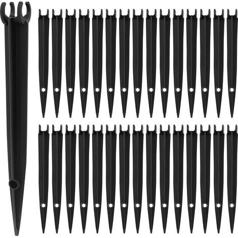 30 Support Stakes, 1/4" Pipe, Black Plastic, Garden, Flower Beds (1/5)