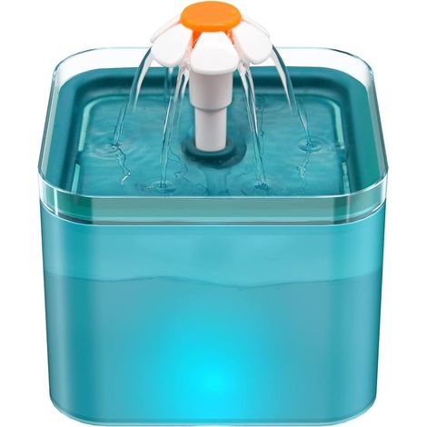 Fontaine pour chat, abreuvoir pour chat 2 L, abreuvoir ultra silencieux pour chat, abreuvoir à lumière LED, abreuvoir pour chien, avec filtre à charbon actif et pompe à eau-Fei Yu (1/5)