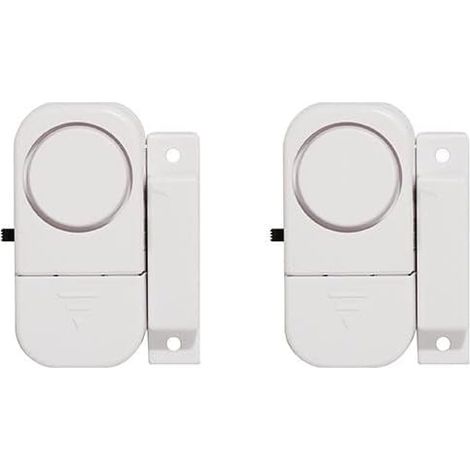 Lot de 2 Mini-alarmes d'ouverture et avertisseur d'entrée Blanc (1/5)
