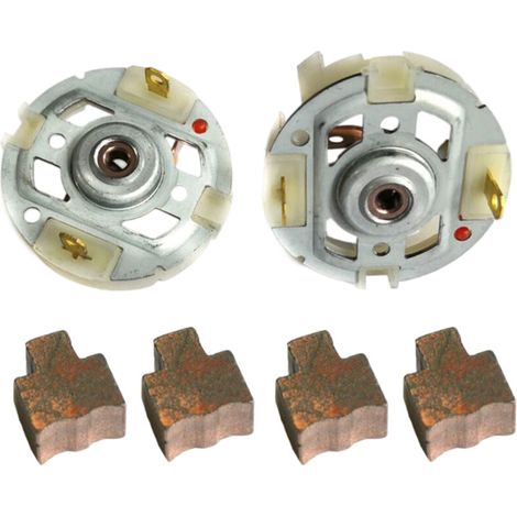 2 porte-balais de charbon pour le moteur RS550 et 4 balais de charbon pour la perceuse-visseuse-DOU (1/4)