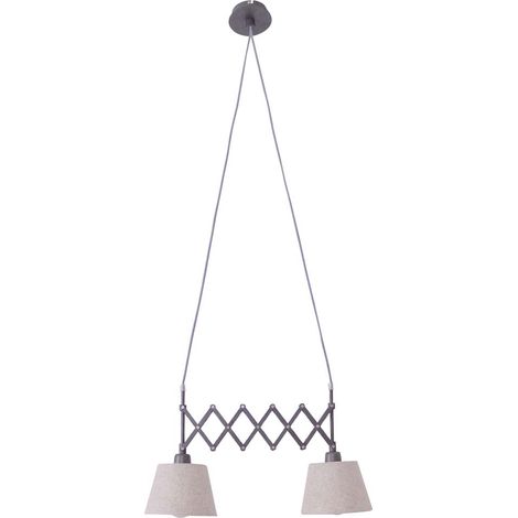Pendelleuchte Hängelampe Esszimmerleuchte Deckenlampe 2-Flammig Textil Holz (1/5)