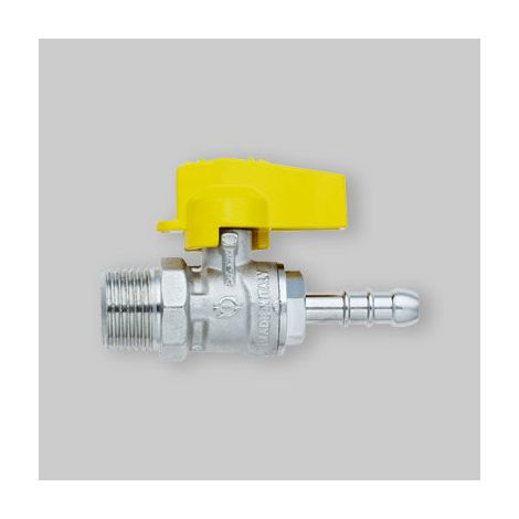 Rubinetto Gas A Sfera Diritto Maschio - Porta Gomma Fiv 1/2" X Ø 14 Mm Mtn (1/2)