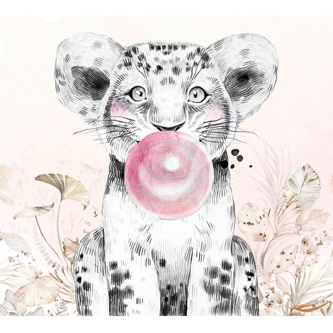 Papier peint panoramique Enfants - Lion bulle - 325 cm x 293 cm (1/2)