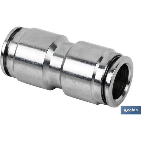 Raccord rapide métallique droit T-12, connexion instantanée, résistant à la corrosion.