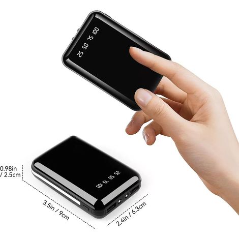 FLITI Portable External Battery Fast Charger 2 USB for Mobile Phone 2.1A/1.0A Black (1/5)