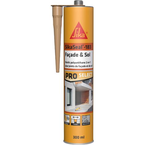 Sika – Mastic polyuréthane 2 en 1 – Pour béton et maçonnerie – 300ml – Haute résistance intempéries et vieillissement – Ton pierre