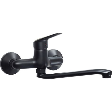 Neo Miscelatore a muro moderno nero per cucina di design