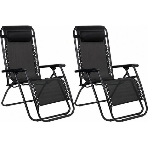 No Brand Ensemble de chaises de jardin Noir H107xl67xL93cm (1/5)