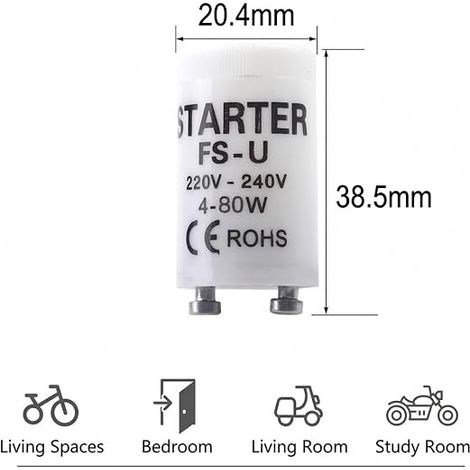 FSU Primers for T8 and T12 Fluorescent Tubes (220-240V), Light Ramps, Aquariums, Ponds and UV Lighting (1/4)