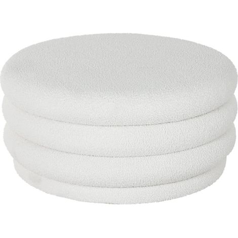 table basse blanche design moderne en polyester style contemporain - blanc bouclette contemporain (1/5)