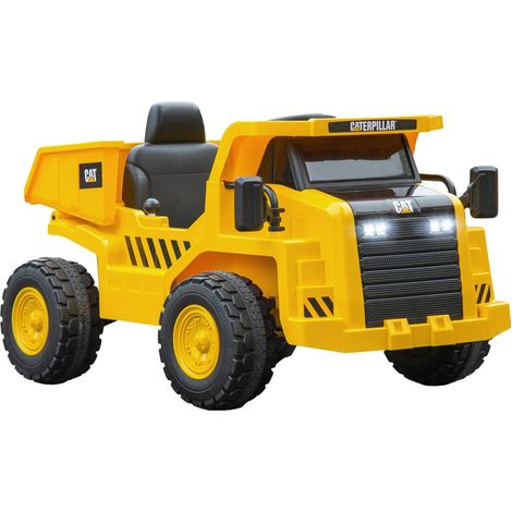 Excavadora eléctrica para niños, carga 30 kg, con mando a distancia, cucharón, pala, altavoz, faro, para 3-7 años, amarilla