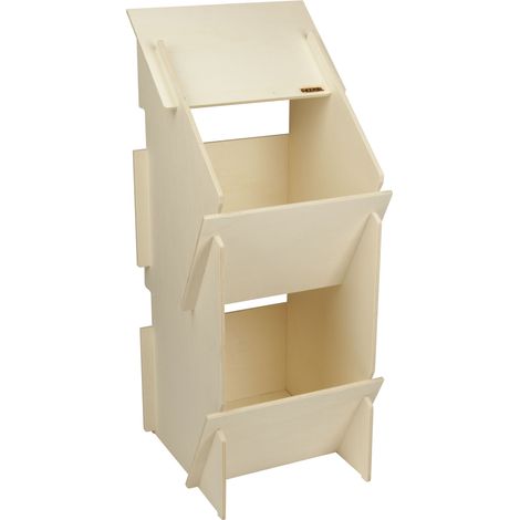 Pondoir en bois pour 10 poules – Système enfichable – En peuplier naturel – Nettoyage facile avec planchers amovibles – Kerbl