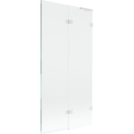 Mexen Lunar L mampara de baño de 2 alas derecha 90 x 150 cm, transparente, blanco - 897L-090-100-20-00-P (1/5)