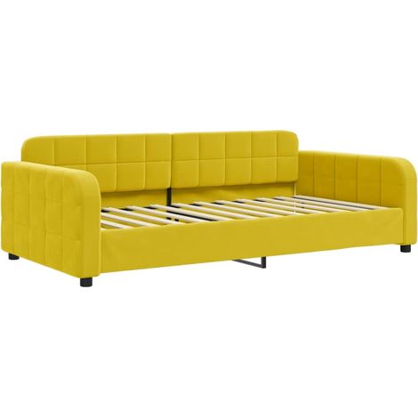 vidaXL Letto da Giorno Giallo 100x200 cm in Velluto (1/5)