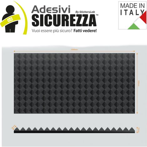 Pannello acustico Fonoassorbente Insonorizzante piramidale ignifugo Packaging - 100x50x3,5cm (0,5m²) (1/5)
