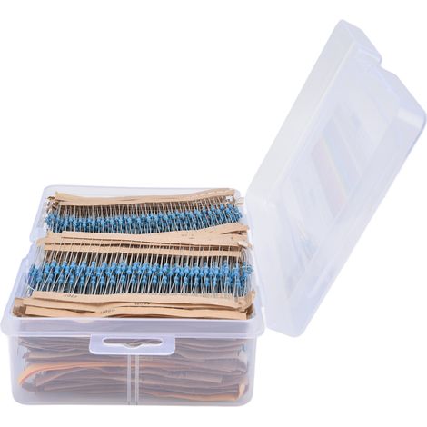 Voici la traduction : Kit de 2880 résistances, résistances à film d'alliage, 144 valeurs de résistance, 1 Ω à 1 MΩ, 1/4 W, idéal pour le bricolage (1/5)