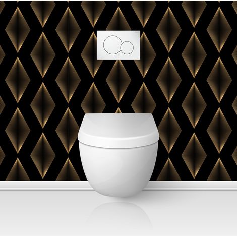 Crédence adhésive WC - Motif élégant - 60x60 cm - Adhésif MAT (1/3)