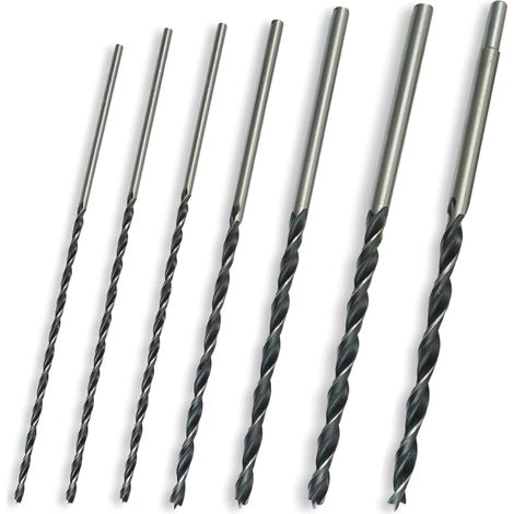 CSPARKV Jeu de mèches à bois de 30cm de long - Jeu de mèches hélicoïdales Mèche à serpentin pour perceuse Ø 4-5-6-7-8-10-12mm x 300mm (1/5)