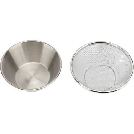 Passoire Fine Mesh Mini Micropercée avec Bol Mixing 14cm 304 Stainless Steel Colander Set (1/5)