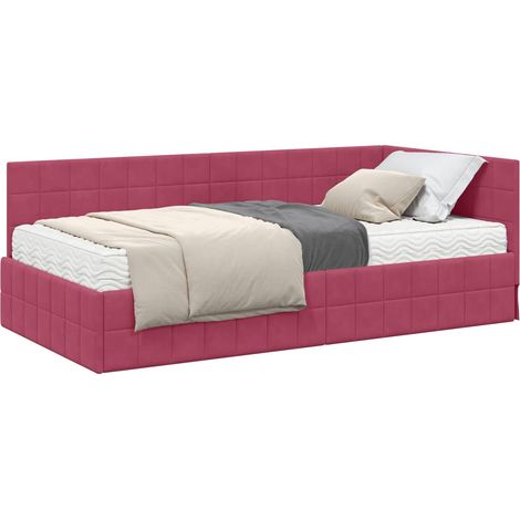 Corner Bed Frame with Mattress Manual 2 pcs Green Velvet vidaXL (1/5)