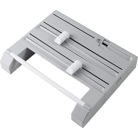 Support de rangement de cuisine 6 en 1 – Multifonction : porte-essuie-tout, coupe-film alimentaire et distributeur de papier aluminium-DELKEVIC