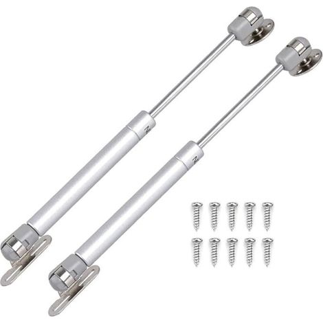 Set di 2 ammortizzatori a gas idraulici da 80 N per porte a battente pesanti, supporto per coperchio con chiusura ammortizzata per coperchi di grandi contenitori per giocattoli. (1/4)