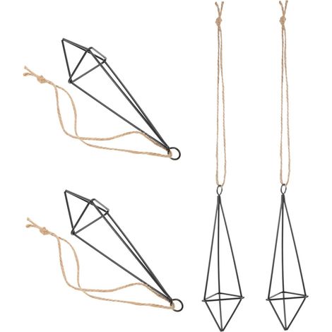 Geometrischer Metall Luftpflanzenhalter aus Eisen 4 Stück
