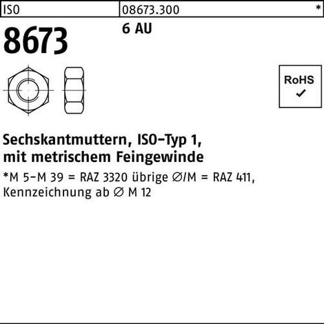 Sechskantmutter ISO 8673 M72x 4 6 Automatenstahl 1 Stück