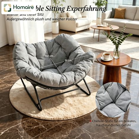 Fauteuil en gris clair gris 102,5 x 75 x 77 cm HOMAIRE (1/5)