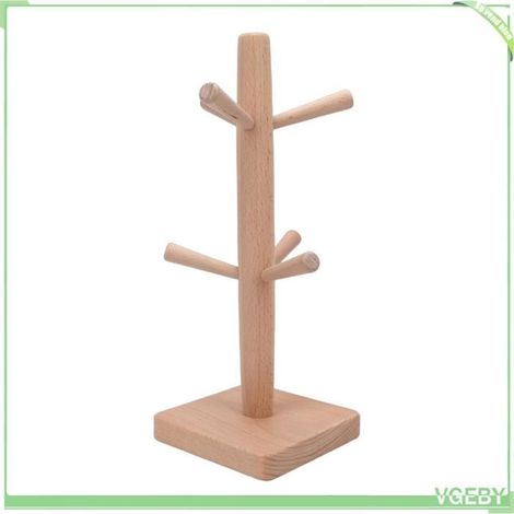 Porte-tasse en bois - FAFEICY - Support décoratif - Design minimaliste - Organisateur efficace - Couleur marron (1/4)