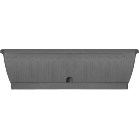 Jardinière - GARDEN ID Terraflor - Anthracite 60cm - Solidité - Réserve d'eau - Recyclé & 100% recyclable - Volume pour plantes.