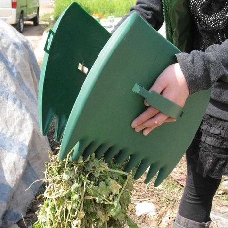 Lot de 2 ramasse-feuilles portatifs – Râteau à main pour jardin – Entretien facile des massifs et pelouses (1/5)
