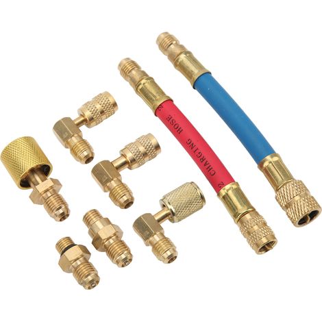 Kit de raccord adaptateur de conversion pour climatisation auto R12 vers R134A, tuyau flexible de recharge AC (1/5)