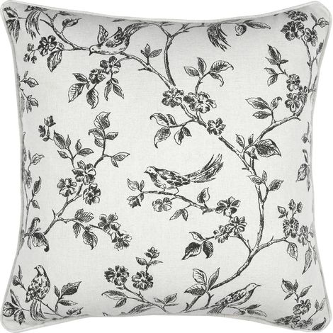 Coussin décoratif imprimé floral Ecru 40x40 cm (1/2)
