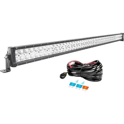 132cm 52 Pouces 300W LED Barre Projecteur Phare de Travail LED Spot Flood Light Bar pour Feux Diurne lumière Off Road Lampe Feu de recul Camion Remorque 4x4 Tracteur 12V 24V (1/5)