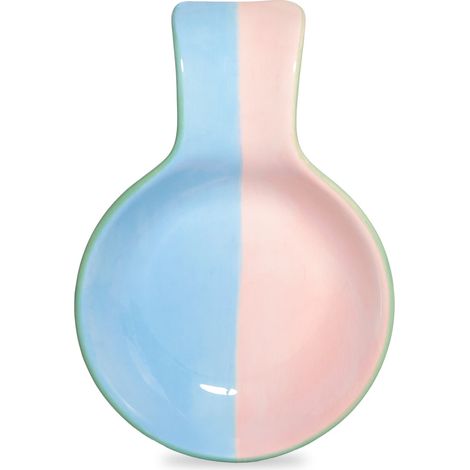WD LifeStyle Poggiamestolo in Stoneware 17,3 x 12 x 3,2 Cm Rosa Celeste